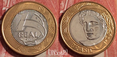 Бразилия 1 реал 2008 года, KM# 652a, 260-063