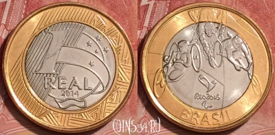 Бразилия 1 реал 2014 года, KM# 689, 060l-025