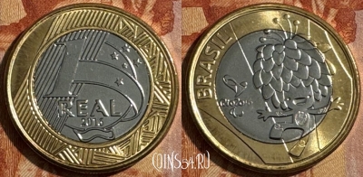 Бразилия 1 реал 2016 года, Том, UNC, s513s-119
