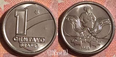 Бразилия 1 сентаво 1989 года, KM# 611, UNC, 379-085