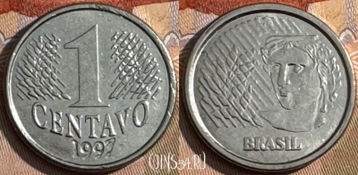 Бразилия 1 сентаво 1997 года, KM# 631, 433s-088