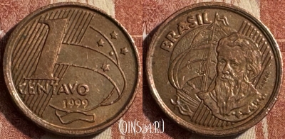 Бразилия 1 сентаво 1999 года, KM# 647, 489s-020 ♛