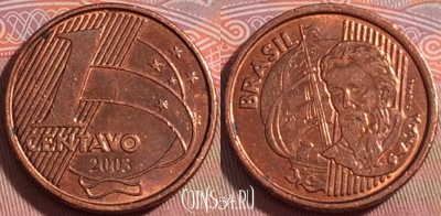 Бразилия 1 сентаво 2003 года, KM# 647, 114b-119
