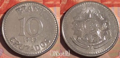 Бразилия 10 крузадо 1987 года, KM# 607, 197a-029