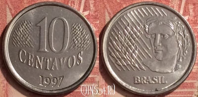 Бразилия 10 сентаво 1997 года, KM# 633, 058n-113