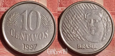 Бразилия 10 сентаво 1997 года, KM# 633, 365l-059