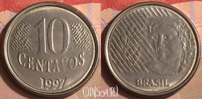 Бразилия 10 сентаво 1997 года, KM# 633, 430-060