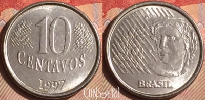 Бразилия 10 сентаво 1997 года, KM# 633, 447-027