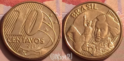 Бразилия 10 сентаво 2009 года, KM# 649, 449-116