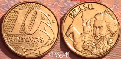 Бразилия 10 сентаво 2012 года, KM# 649.2, 278l-133