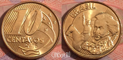 Бразилия 10 сентаво 2016 года, KM# 649.2, a135-057
