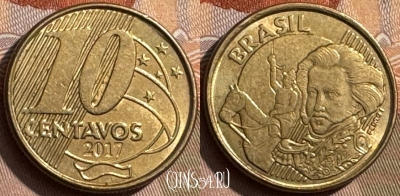 Бразилия 10 сентаво 2017 года, KM# 649, 293s-129