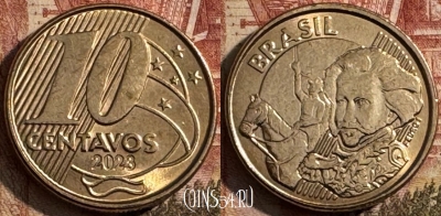 Бразилия 10 сентаво 2023 года, KM# 649, 209s-125