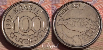 Бразилия 100 крузейро 1992 года, KM# 623, 139b-101