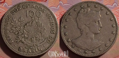 Бразилия 100 рейсов 1901 года, KM# 503, 102b-029