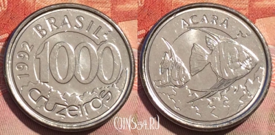 Бразилия 1000 крузейро 1992 года, KM# 626, 277a-143