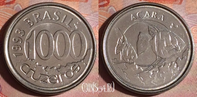 Бразилия 1000 крузейро 1993 года, KM# 626, 149f-044