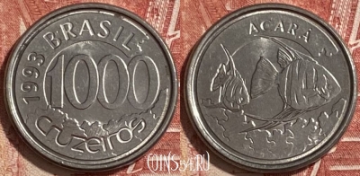 Бразилия 1000 крузейро 1993 года, KM# 626, 229r-102
