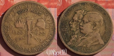 Бразилия 1000 рейсов 1922 года, KM# 522, 055i-166