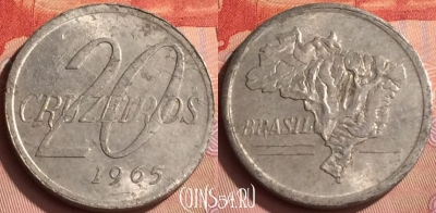 Бразилия 20 крузейро 1965 года, KM# 573, 217n-037