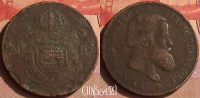 Бразилия 20 рейсов 1869 года, KM# 474, 434-101