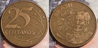 Бразилия 25 сентаво 2004 года, KM# 650, a075-039