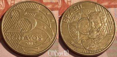 Бразилия 25 сентаво 2005 года, KM# 650, 067s-073