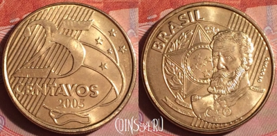 Бразилия 25 сентаво 2005 года, KM# 650, 254f-010
