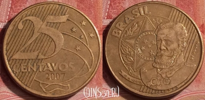 Бразилия 25 сентаво 2007 года, KM# 650, 391-103