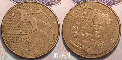 Бразилия 25 сентаво 2008 года, KM 650, 121-014