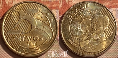Бразилия 25 сентаво 2010 года, KM# 650, 107r-114