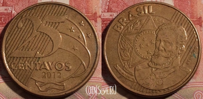 Бразилия 25 сентаво 2012 года, KM# 650, 215-102