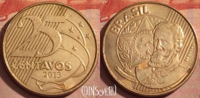 Бразилия 25 сентаво 2013 года, KM# 650, 363k-074