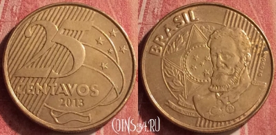 Бразилия 25 сентаво 2013 года, KM# 650, 376n-101