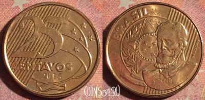 Бразилия 25 сентаво 2015 года, KM# 650, 191i-084