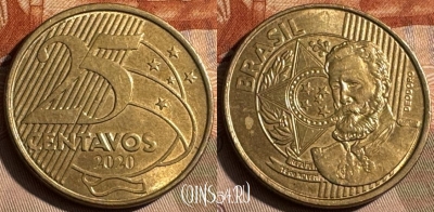 Бразилия 25 сентаво 2020 года, KM# 650, 485s-061