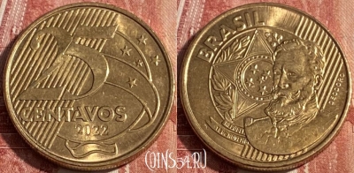 Бразилия 25 сентаво 2022 года, KM# 650, 252r-101