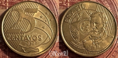 Бразилия 25 сентаво 2022 года, KM# 650, 360s-001