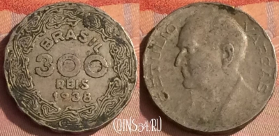 Бразилия 300 рейсов 1938 года, KM# 546, 290o-064