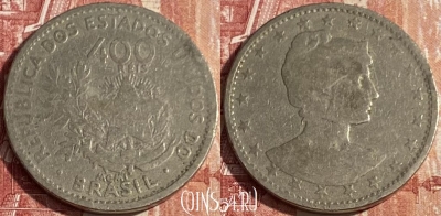 Бразилия 400 рейсов 1901 года (MCMI), KM# 505, 422p-037