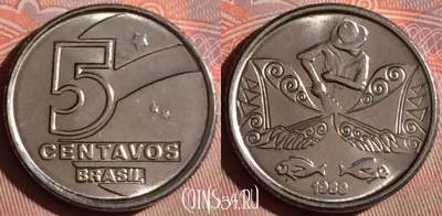 Бразилия 5 сентаво 1989 года, KM# 612, 201f-007