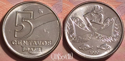 Бразилия 5 сентаво 1989 года, KM# 612, UNC, 331j-095