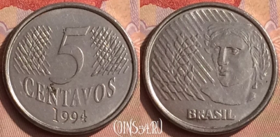 Бразилия 5 сентаво 1994 года, KM# 632, 450-068