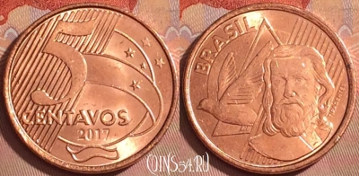 Бразилия 5 сентаво 2017 года, KM# 648, 358k-087