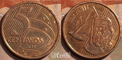 Бразилия 5 сентаво 2019 года, KM# 648, 306s-012 ♛