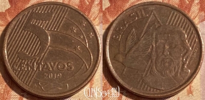 Бразилия 5 сентаво 2019 года, KM# 648, 408r-059