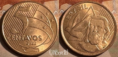 Бразилия 5 сентаво 2022 года, KM# 648, s484s-059