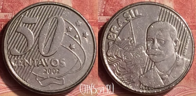 Бразилия 50 сентаво 2002 года, KM# 651a, 078m-088