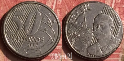 Бразилия 50 сентаво 2003 года, KM# 651a, 194n-134