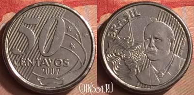 Бразилия 50 сентаво 2007 года, KM# 651a, 422-035